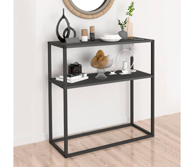 Κονσόλα Castel μεταλλική - μελαμίνης χρώμα μαύρο - ανθρακί 90x33,5x90εκ.