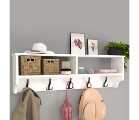 Κρεμάστρα τοίχου Ottila χρώμα λευκό 120x22x37εκ.