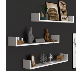 Ραφιέρα τοίχου Tyrion 3 τεμαχίων χρώμα λευκό 90x15x12εκ.