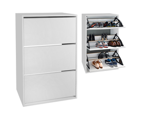 Παπουτσοθήκη Nave 18 ζευγών χρώμα λευκό 73,6x24x110εκ.