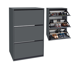 Παπουτσοθήκη Nave 18 ζευγών χρώμα ανθρακί 73,6x24x110εκ.