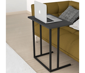 Βοηθητικό τραπεζάκι Jango μεταλλικό - μελαμίνης χρώμα μαύρο - ανθρακί 60x35,5x65,5εκ.