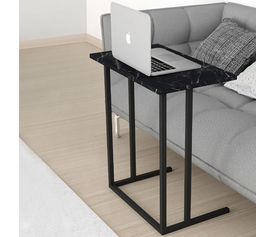 Βοηθητικό τραπεζάκι Jango μεταλλικό - μελαμίνης χρώμα μαύρο εφέ μαρμάρου 60x35,5x65,5εκ.