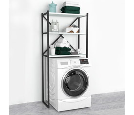 Έπιπλο πλυντηρίου Mindy μεταλλικό - μελαμίνης χρώμα μαύρο - λευκό 66x34x160εκ.