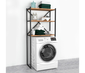 Έπιπλο πλυντηρίου Mindy μεταλλικό - μελαμίνης χρώμα μαύρο - pine oak 66x34x160εκ.