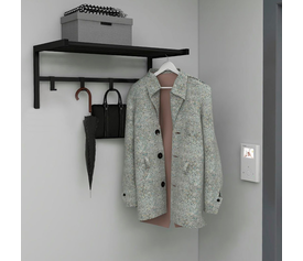 Κρεμάστρα τοίχου Ofred μεταλλική χρώμα μαύρο 69x34x32,5εκ.