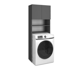 Έπιπλο πλυντηρίου Ramsey από μελαμίνη χρώμα ανθρακί 65x27x190,6εκ.