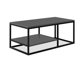 Τραπεζάκι σαλονιού Kane μεταλλικό - μελαμίνης χρώμα ανθρακί 106x50x42εκ.
