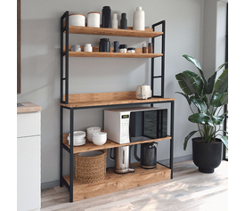 Έπιπλο κουζίνας Foyer χρώμα μαύρο - pine oak 101x36x160,7εκ.