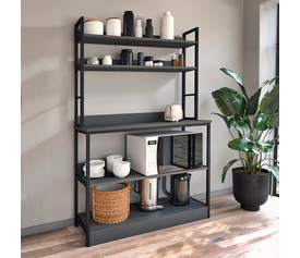 Έπιπλο κουζίνας Foyer χρώμα μαύρο - ανθρακί 101x36x160,7εκ.