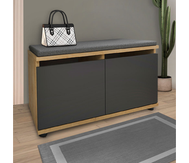 Παπουτσοθήκη Twain 8 ζευγών χρώμα sapphire oak - ανθρακί 80x35x42εκ.