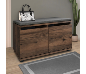 Παπουτσοθήκη Twain 8 ζευγών χρώμα καπνιστή καρυδιά 80x35x42εκ.