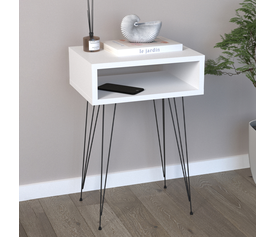 Κομοδίνο Scott χρώμα λευκό 40x30x60εκ.