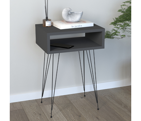 Κομοδίνο Scott χρώμα ανθρακί 40x30x60εκ.