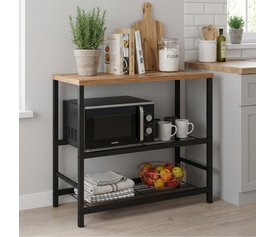 Mulligan metal side table for oven black pine oak 80x40x80 cm