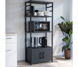 Έπιπλο κουζίνας Agero μεταλλικό - μελαμίνης χρώμα ανθρακί 56,1x30x138,3εκ.