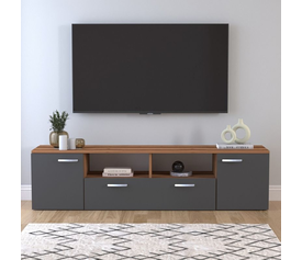 Έπιπλο τηλεόρασης Girit χρώμα καρυδί - ανθρακί 181,3x41x46,2εκ.