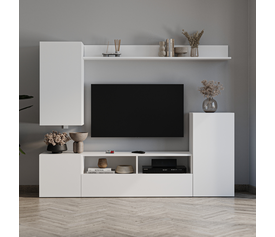 Σύνθεση τηλεόρασης Rodos χρώμα λευκό 210,2x36x90,4εκ.