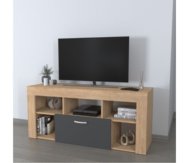 Έπιπλο τηλεόρασης Midili χρώμα sapphire oak - ανθρακί 135x42x60,7εκ.