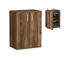 Παπουτσοθήκη - Ντουλάπι Manolo χρώμα καπνιστή καρυδιά 60x38x81,4εκ.