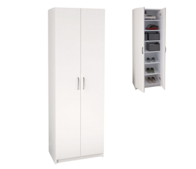 Παπουτσοθήκη Renso δίφυλλη χρώμα λευκό 59,8x37,8x178,5εκ.