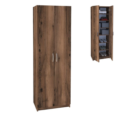 Παπουτσοθήκη Renso δίφυλλη χρώμα καπνιστή καρυδιά 59,8x37,8x178,5εκ.