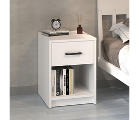 Κομοδίνο Scoty χρώμα λευκό 40,2x35,3x55εκ.