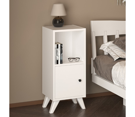 Κομοδίνο Vira χρώμα λευκό 34x30x78εκ.