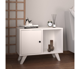 Κομοδίνο Rico χρώμα λευκό 65,2x30x49εκ.