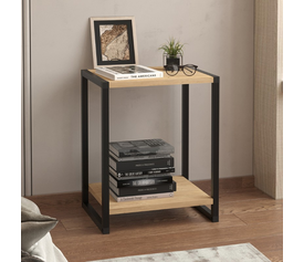 Κομοδίνο Gina χρώμα sapphire oak - μαύρο 39x30x48εκ.