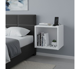 Κομοδίνο επιτοίχιο Beny χρώμα λευκό 34x30,3x34εκ.