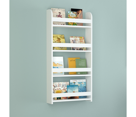 Επιτοίχια βιβλιοθήκη - ραφιέρα Montessori χρώμα λευκό 60x15x120εκ.