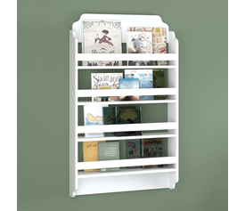 Επιτοίχια βιβλιοθήκη - ραφιέρα Montessori χρώμα λευκό 80x15x132εκ.