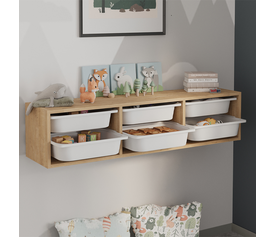 Συρταριέρα επιτοίχια Pavia με 6 συρτάρια χρώμα sapphire oak 132x31x30,7εκ.