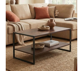 Τραπεζάκι σαλονιού Giza χρώμα rustic καρυδί 90,2x50,3x50,4εκ.