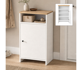 Παπουτσοθήκη - Ντουλάπι Talsa χρώμα λευκό - sapphire oak 50x35,3x86εκ.