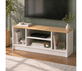 Έπιπλο τηλεόρασης Bahama χρώμα λευκό - sapphire oak 120x35x46,5εκ.