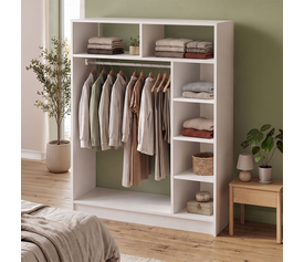 Open wardrobe - Dual entrance furniture white 120x40.3x150 cm