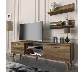 Έπιπλο τηλεόρασης Colin χρώμα καρυδί 150x29,5x40,6εκ.