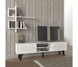 Σύνθεση τηλεόρασης Salerno χρώμα λευκό 180x35x51εκ.