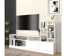 Σύνθεση τηλεόρασης Pesaro χρώμα λευκό 165x25x91,3εκ.