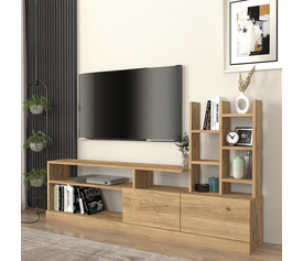 Σύνθεση τηλεόρασης Pesaro χρώμα sepet oak 165x25x91,3εκ.