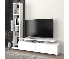 Σύνθεση τηλεόρασης Tulip χρώμα λευκό 160x29,5x160εκ.