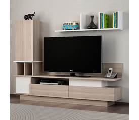 Σύνθεση τηλεόρασης Almeria χρώμα λευκό - cordoba 149x29,5x117εκ.