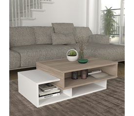 Τραπεζάκι σαλονιού Tab χρώμα λευκό - cordoba 105x60x32εκ.