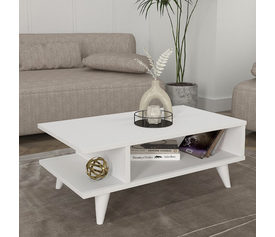 Τραπεζάκι σαλονιού Titus χρώμα λευκό 80x45x30εκ.