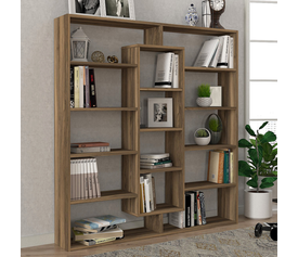 Βιβλιοθήκη Ample χρώμα καρυδί 125x22x135,7εκ.