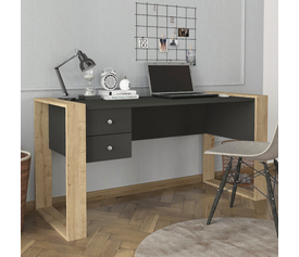 Γραφείο εργασίας Fernando χρώμα ανθρακί - sapphire oak 158,4x60x72,2εκ.