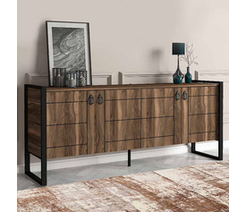 Μπουφές Ursula χρώμα καρυδί 180x40x77,6εκ.