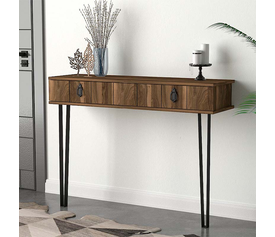 Κονσόλα επιτοίχια Ursula χρώμα καρυδί 120x35,5x90εκ.